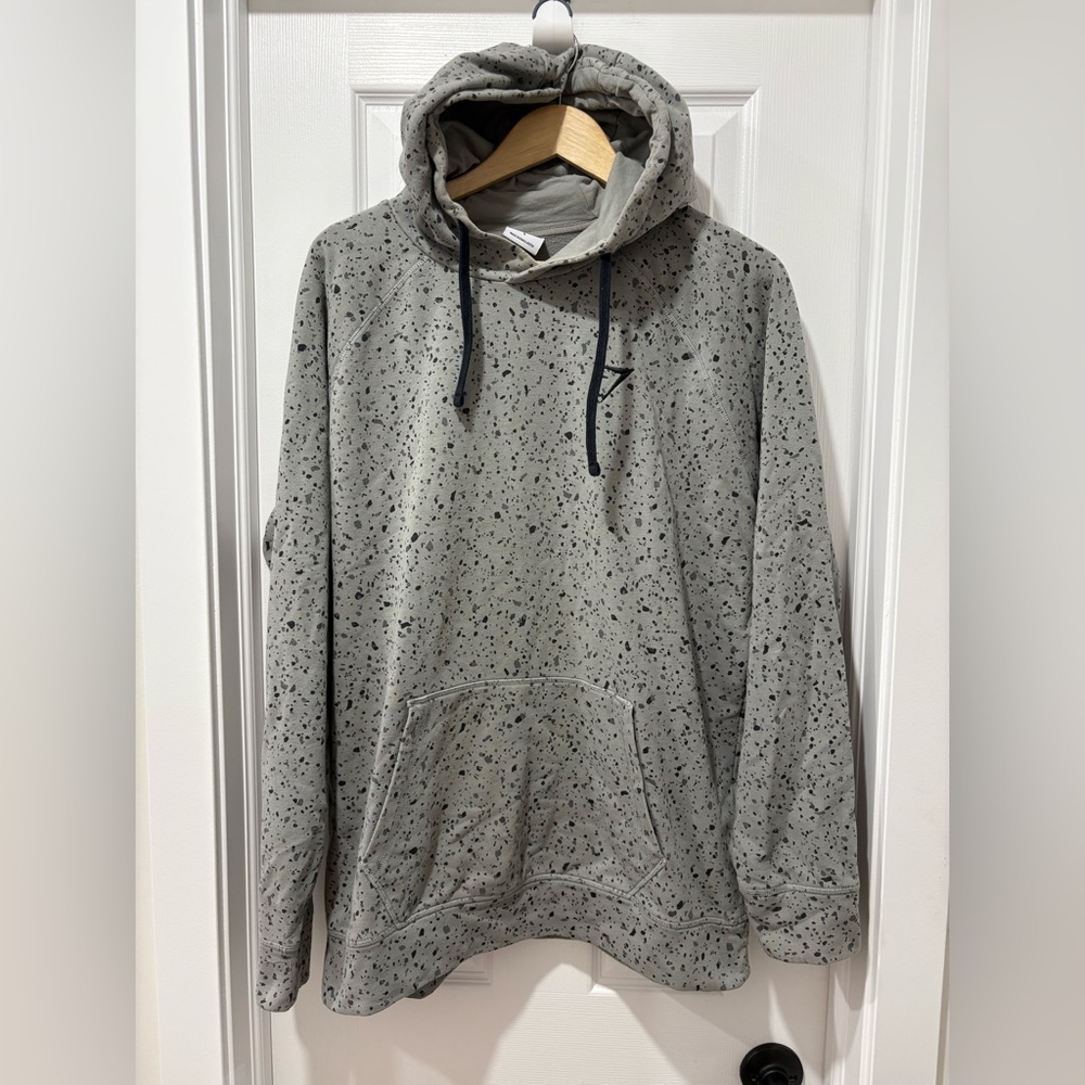 Gymshark Men’s Gray Cement Print Hoodie Large Pullover CLEAR OUT SALE